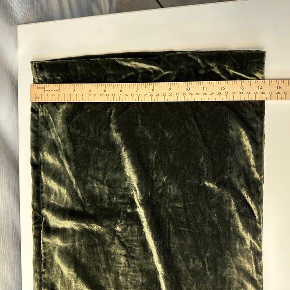 Anthropologie Womens XL Velvet Wide Leg Pants Green Elastic Waist Boho Holidays - Picture 13 of 13